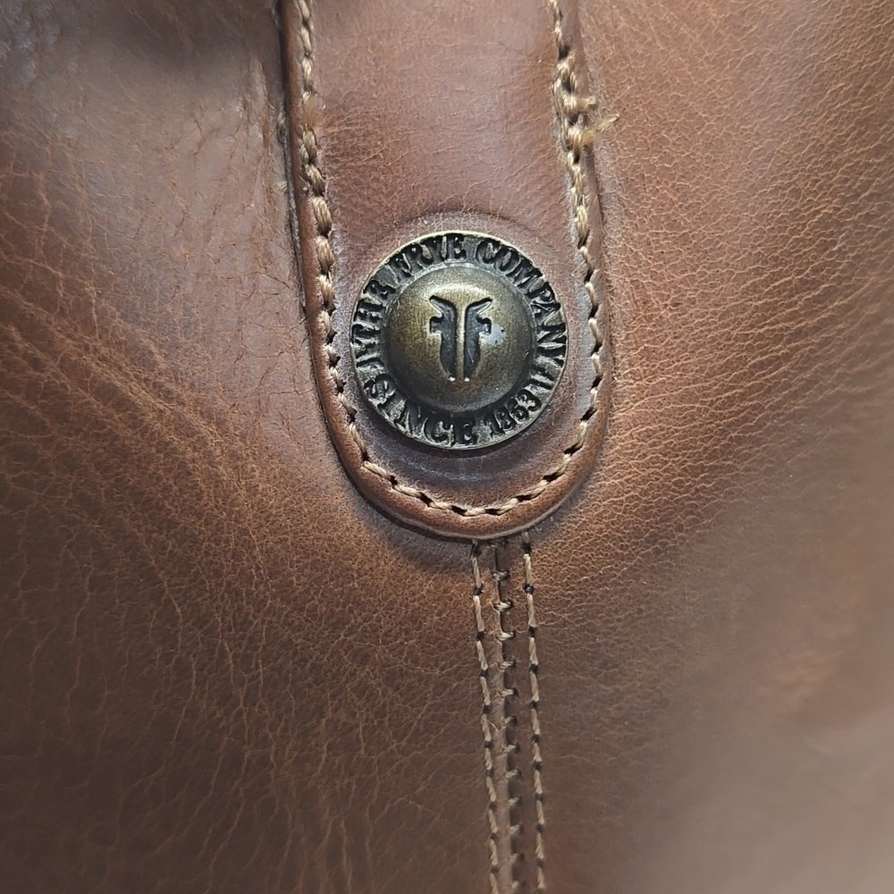 {Frye} Melissa Button Riding Tall Cognac Brown Leather - Size 6B - Picture 6 of 15